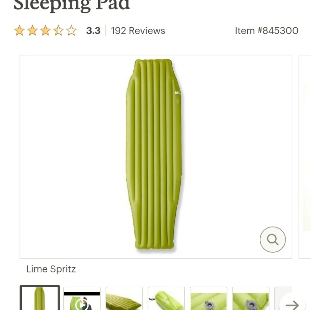 sleeping pad REI Brand FLASH insulated air sleeping pad - Picture 5 of 9